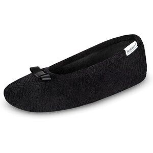 👑Women Black Diamond Casual Closed Toe Comfort Fuzzy Slip On Ballerina Slippers